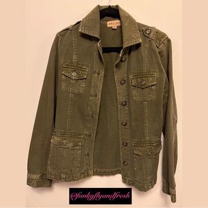 Beulah style denim green jacket olive green size medium.